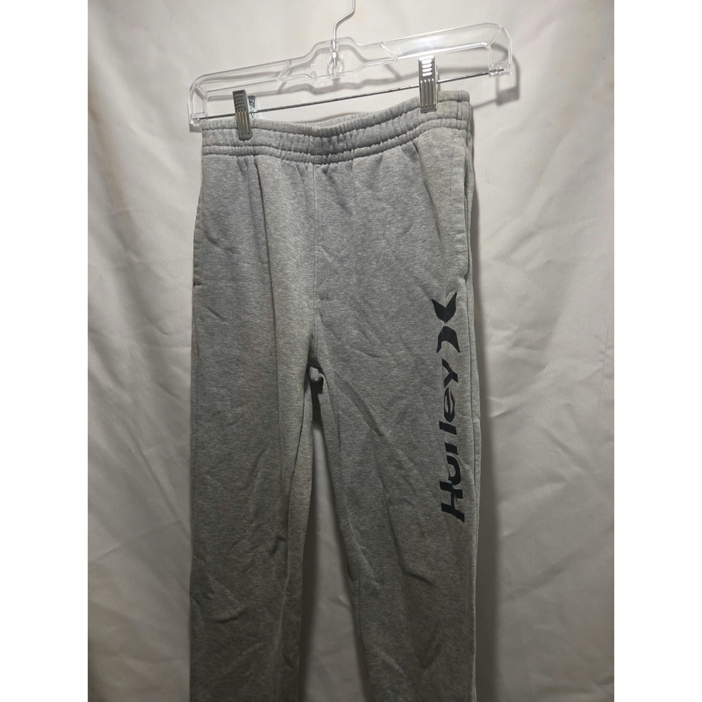 Hurley Sweatpants Boys Youth Large 14/16 Gray Joggers Fleece Logo